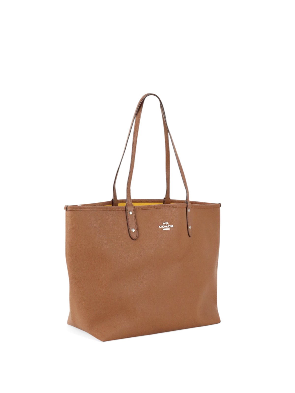 Coach Two Side Tan/Yellow City Tote
