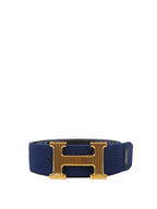 Hermes H Striee Blue & Black Sprint Band Belt.