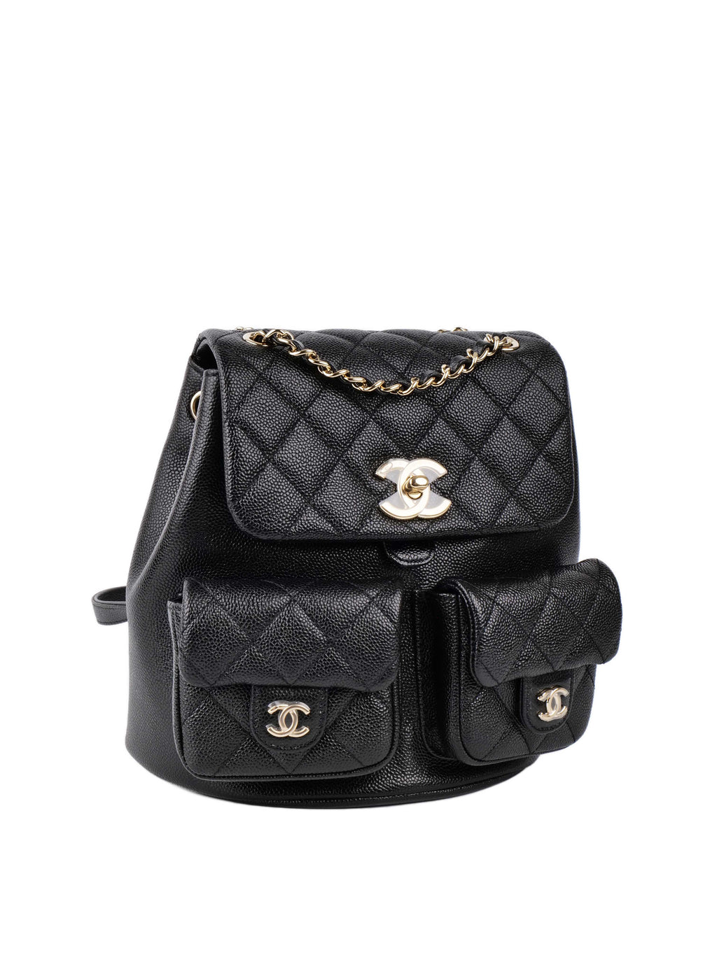 Chanel Black Caviar Duma Backpack.