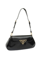 Prada Black Leather Shoulder Bag.