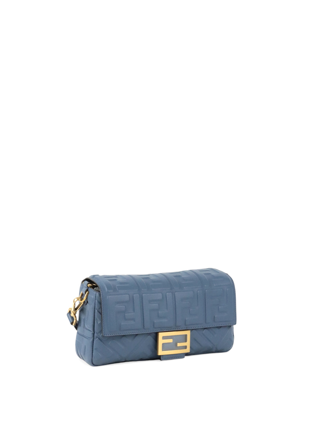 Fendi Navy Medium Baguette Lambskin Bag