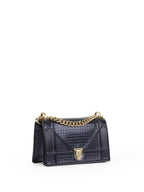 Dior Small Metallic Navy Diorama Bag LGHW