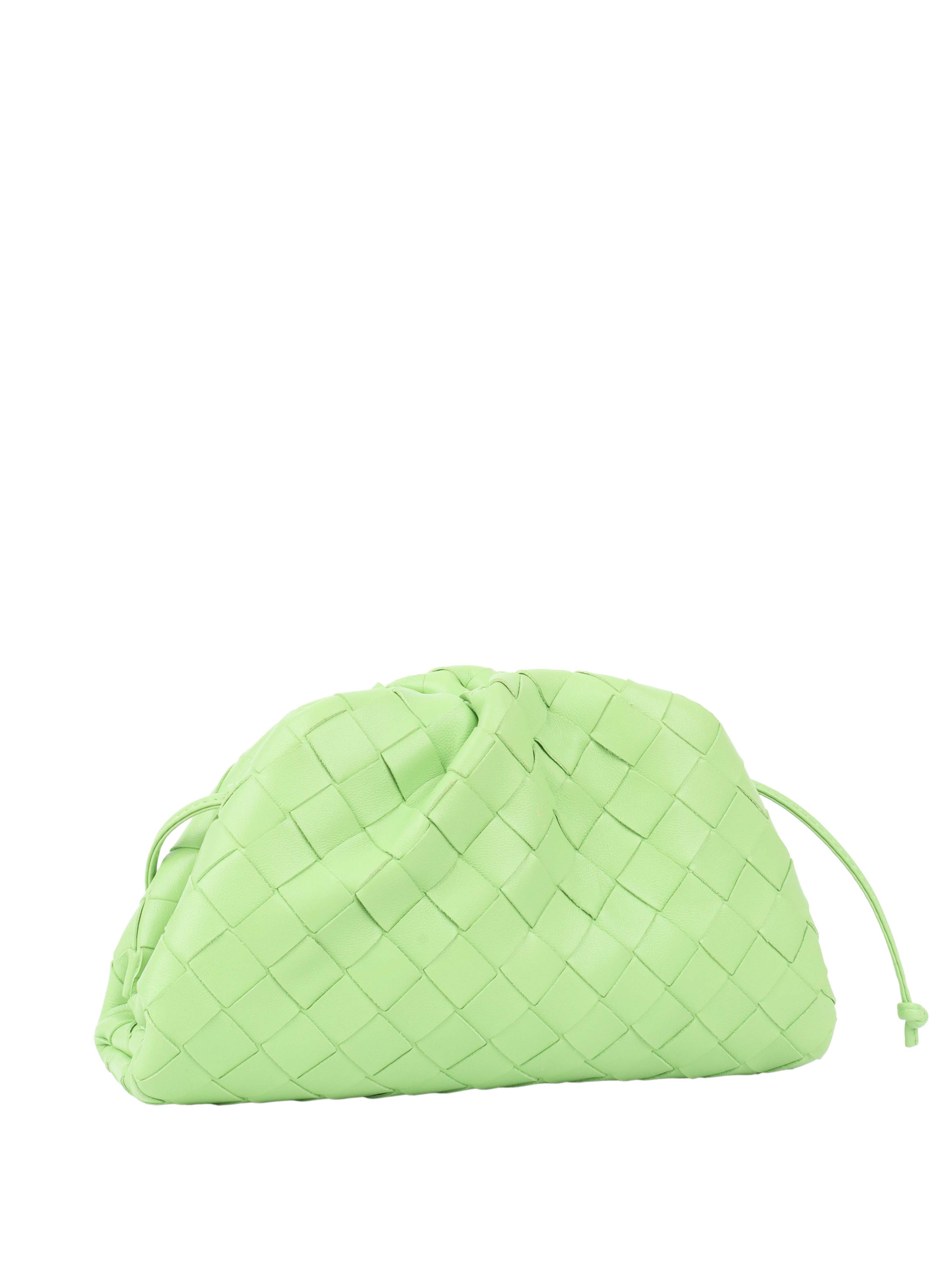 Bottega Veneta Light Green Intrecciato Mini Pouch.