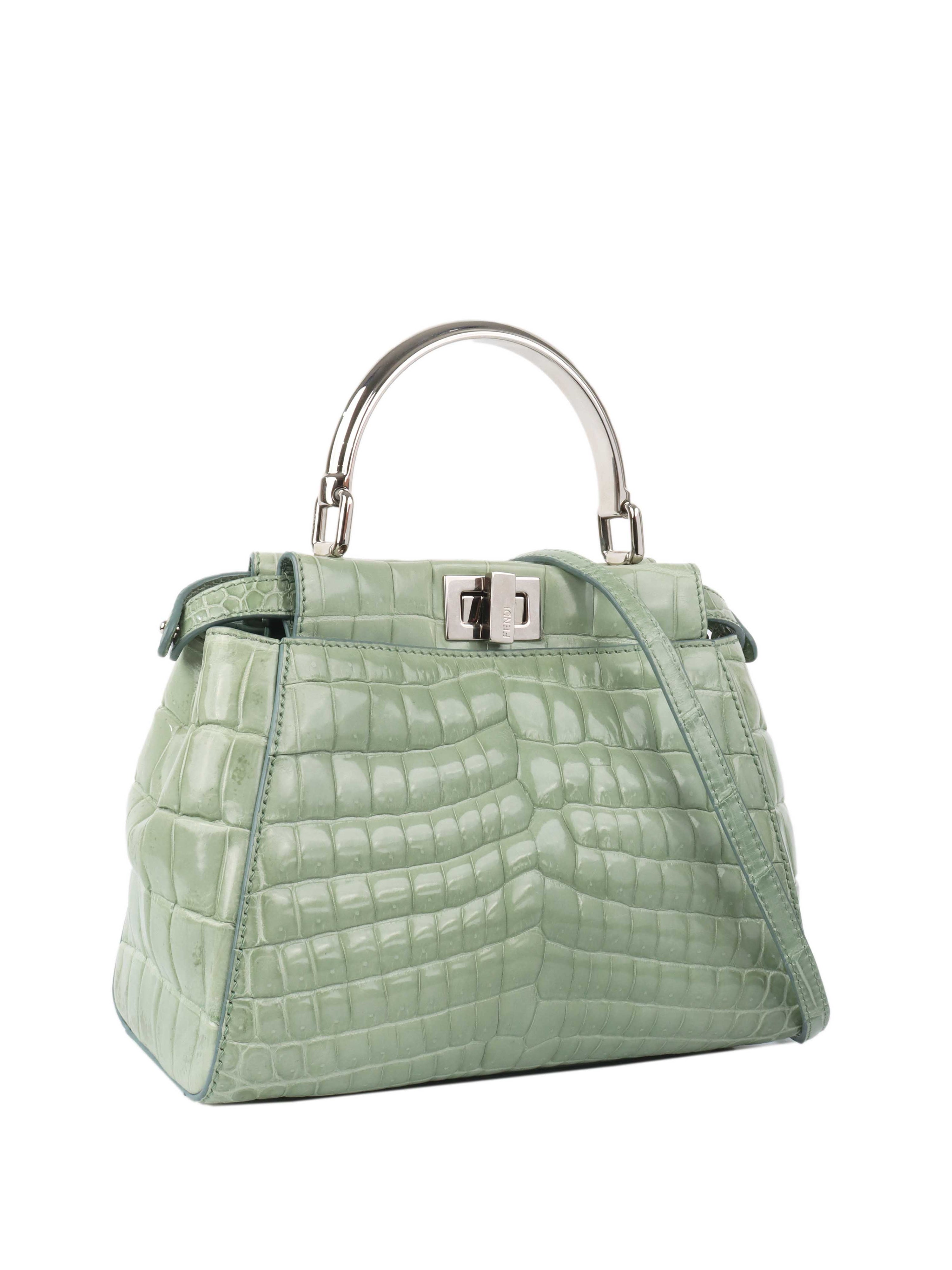 Fendi Peekaboo Crocodile Mini Mint Green – Votre Luxe