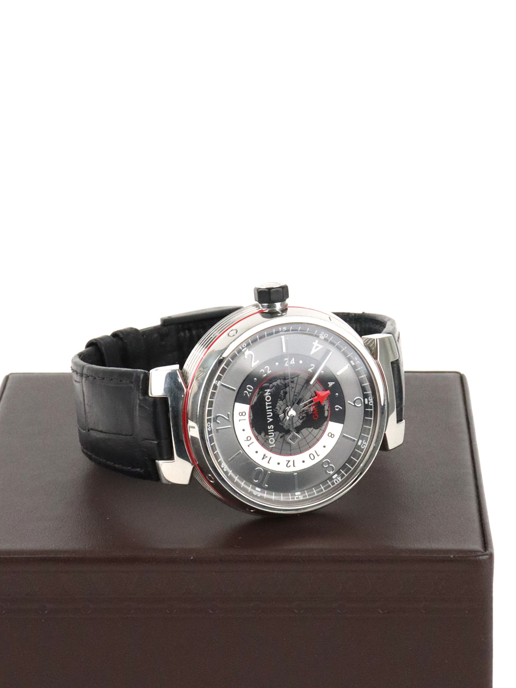 Louis Vuitton Tambour Graphite GMT Q1D30 Automatic Gray Dial Watch 41mm
