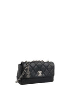 Chanel Black Quilted Lambskin & Caviar CC Flap Bag SHW.