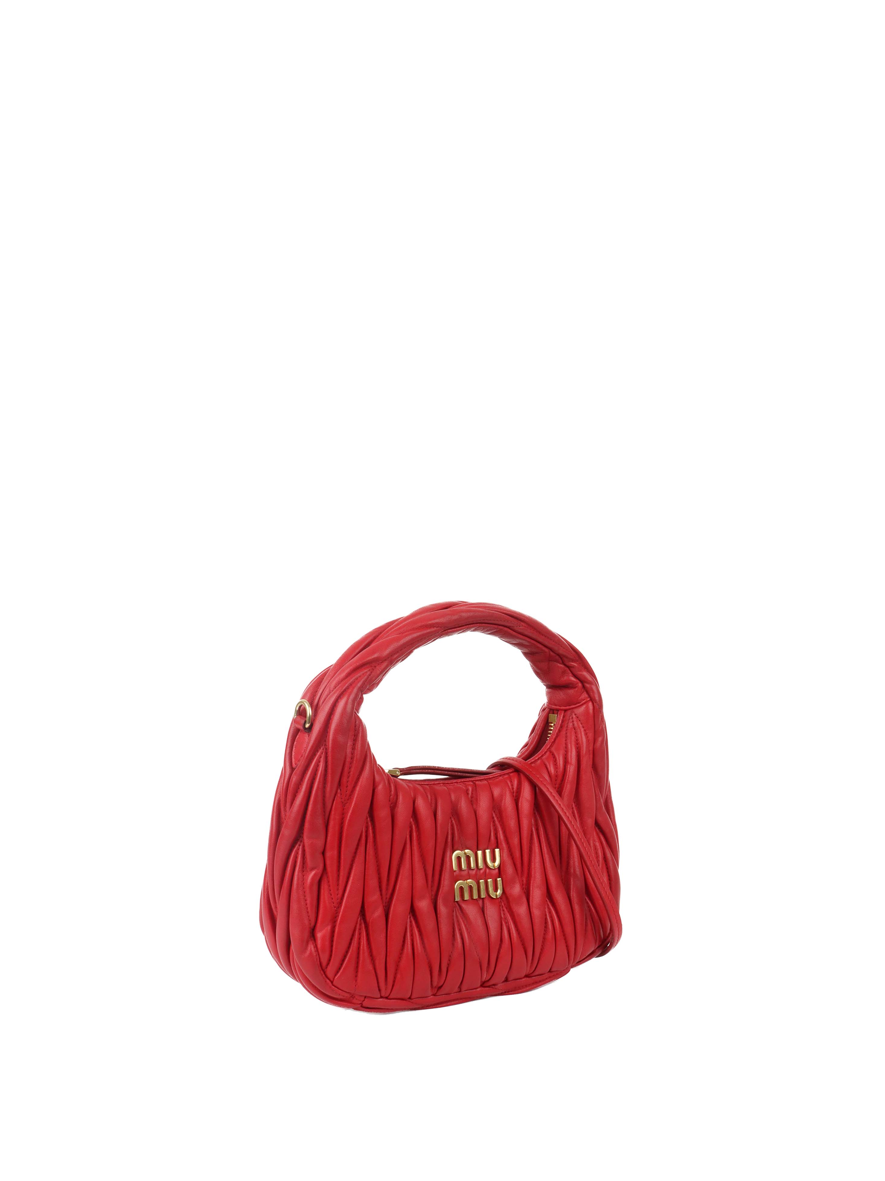 Miu Miu Small Red Wander Matelassé Bag.