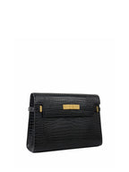Saint Laurent Medium Manhattan Shiny Crocodile Shoulder Bag.