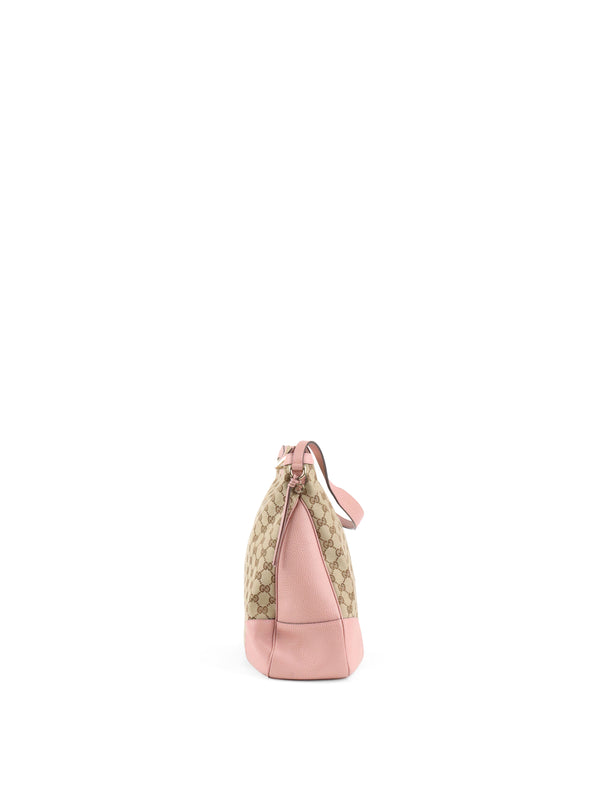Gucci Large Dusty Pink GG Canvas Bree Hobo bag