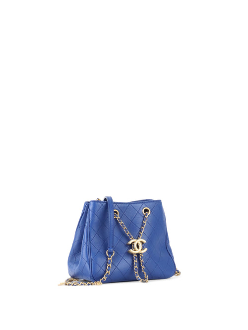 Chanel Blue Egyptian Amulet Drawstring Bucket Bag