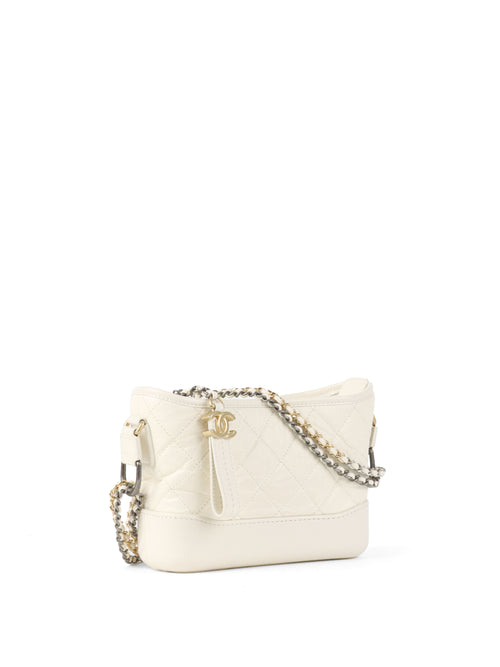 Chanel Small All White Aged Calfskin Gabrielle Bag