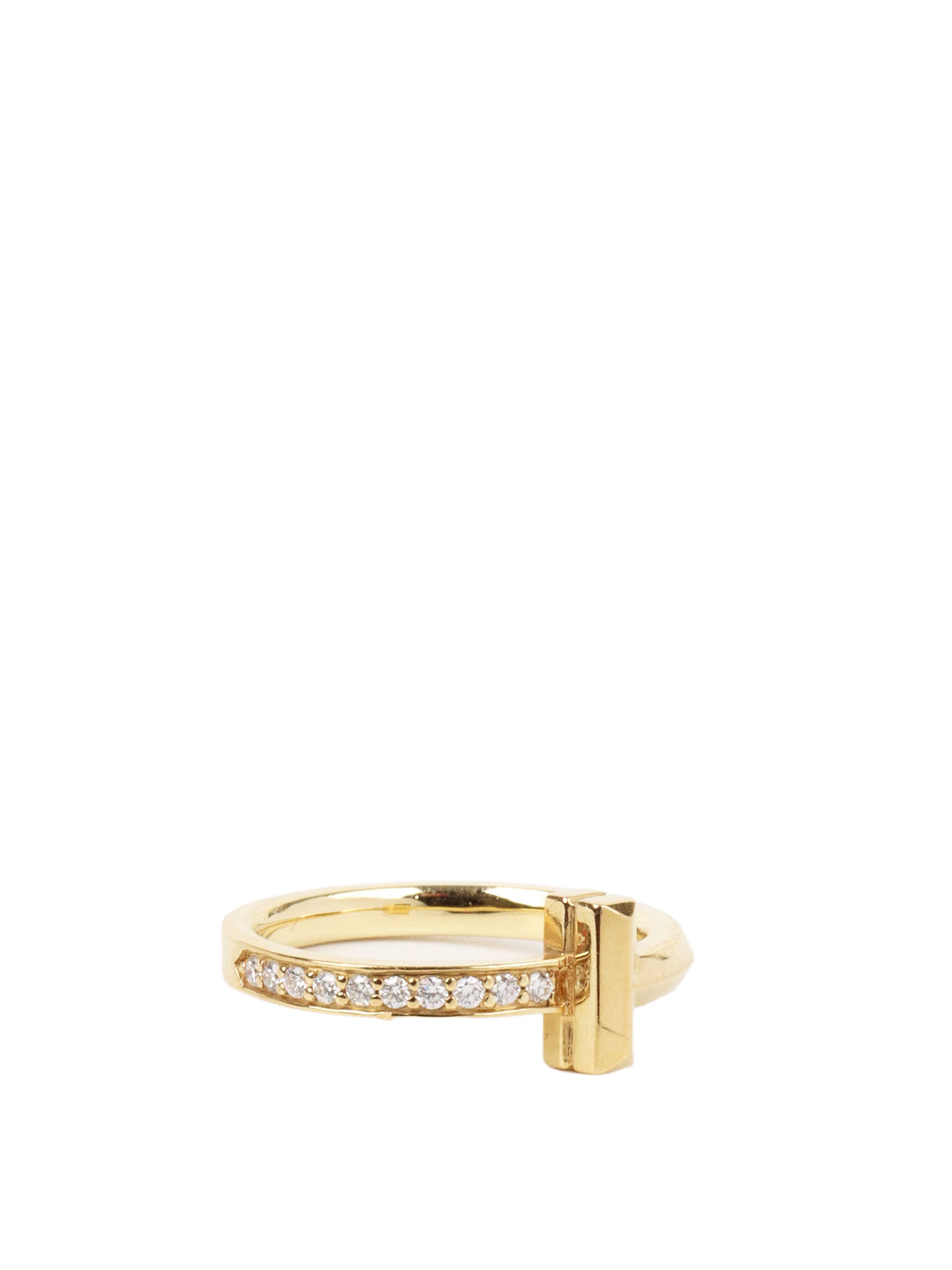 Tiffany & Co T1 Ring Yellow Gold with Diamonds.