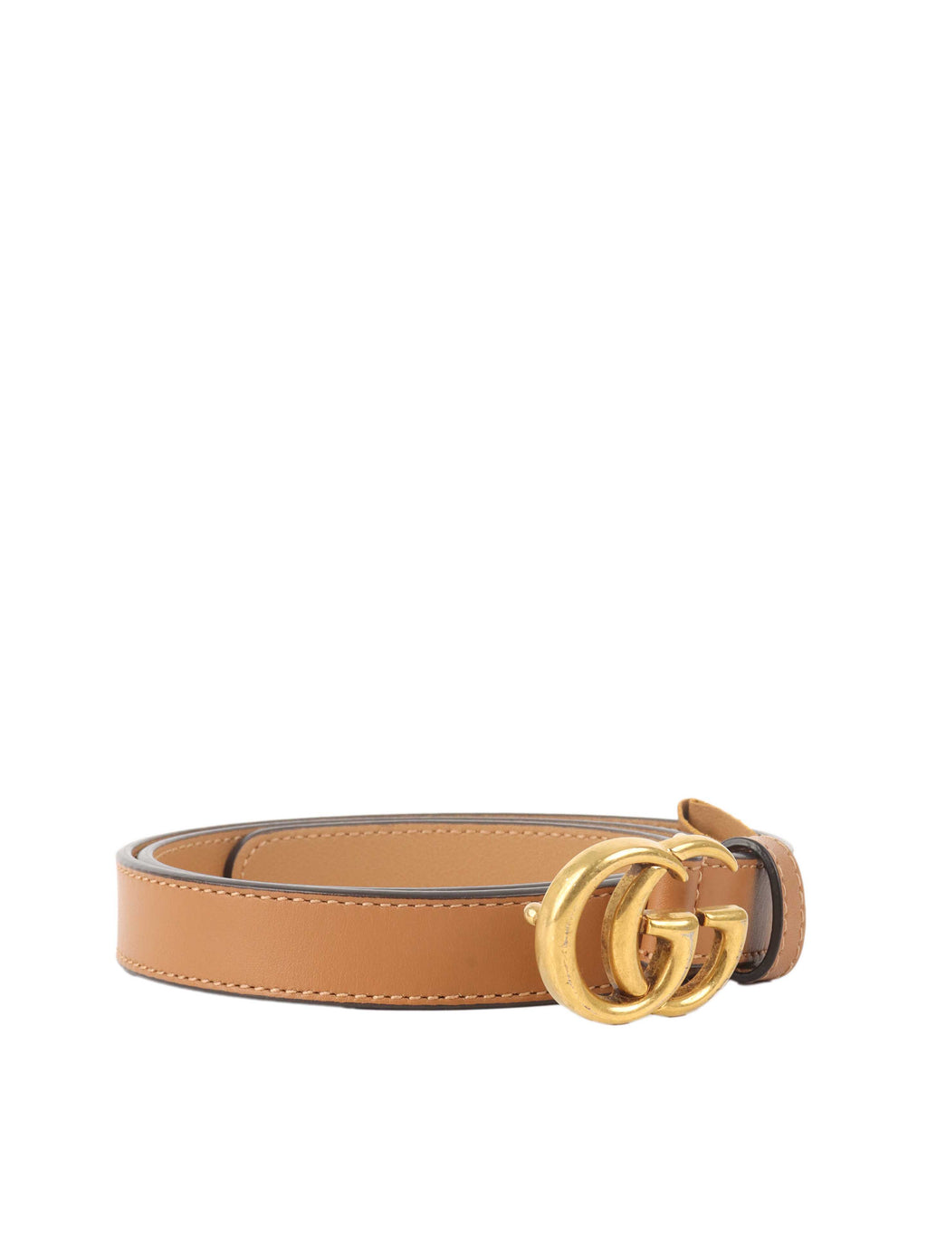 Gucci Brown GG Marmont Thin Belt.