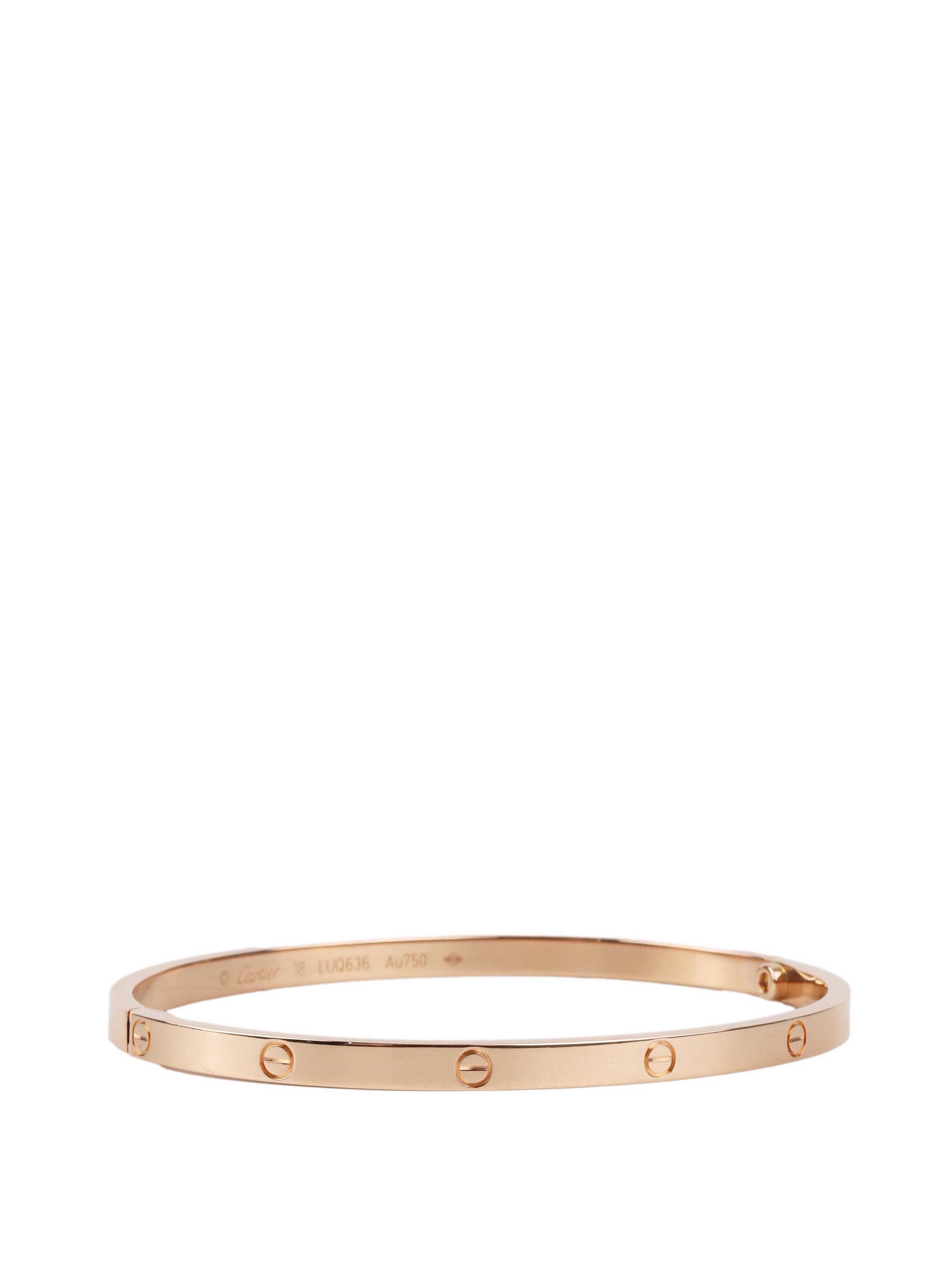 Cartier Small Model Rose Gold Love Bracelet.