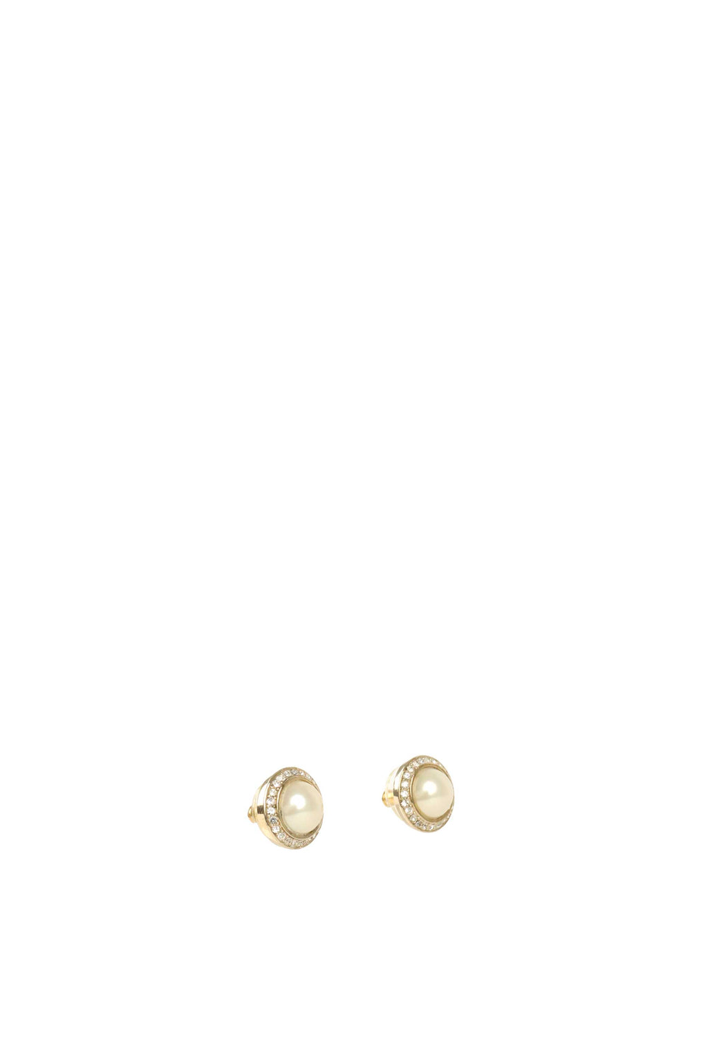 Dior Vintage Resin Pearl & Crystal Earrings