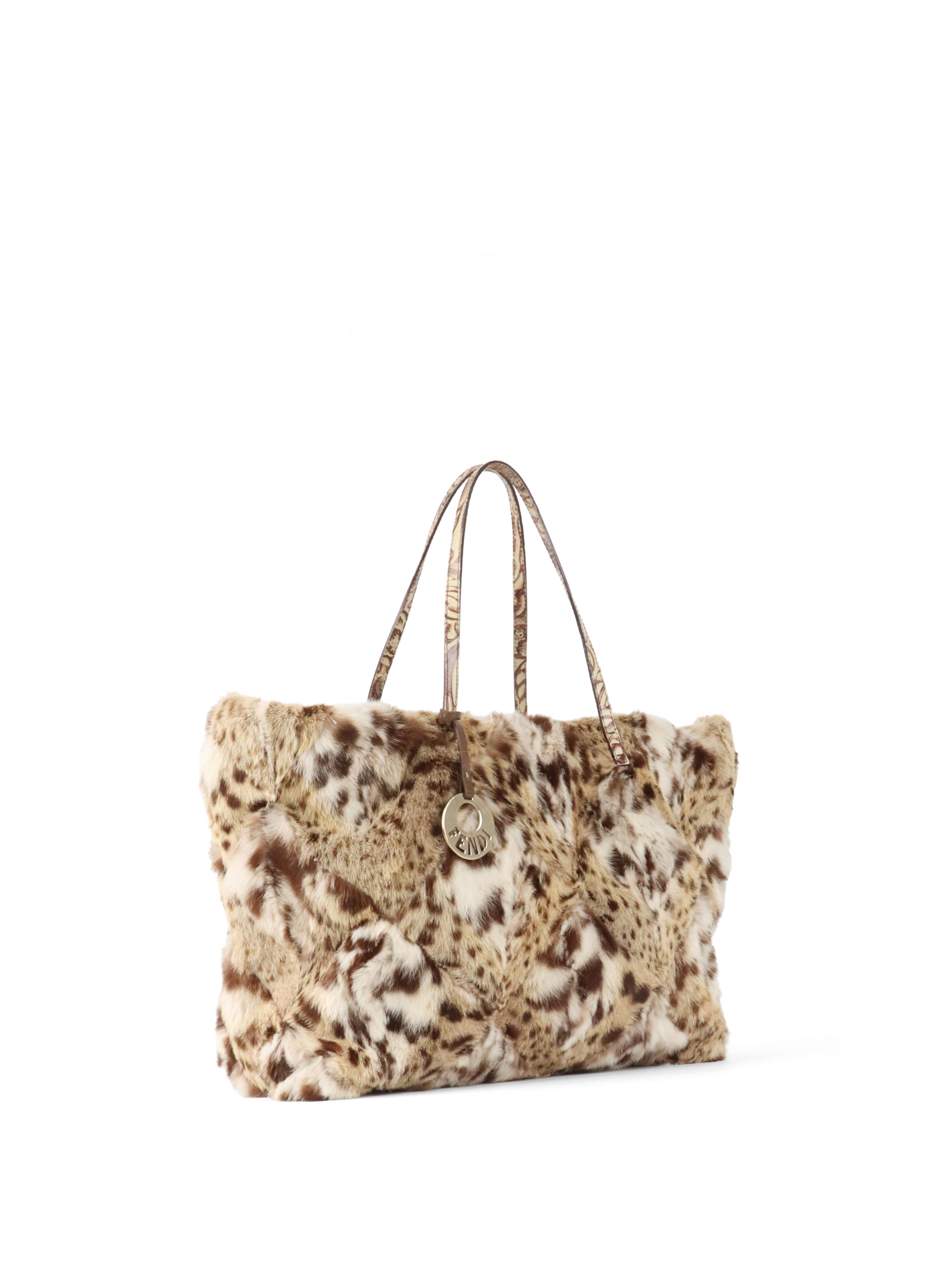 Fendi Brown/Cream Lynxcat Tote Bag