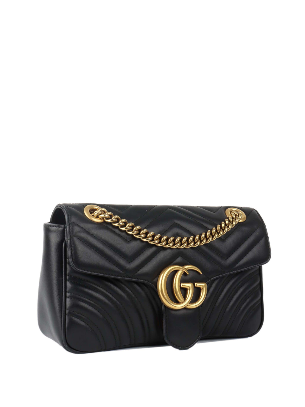 Gucci Black Small Marmont Shoulder Bag.