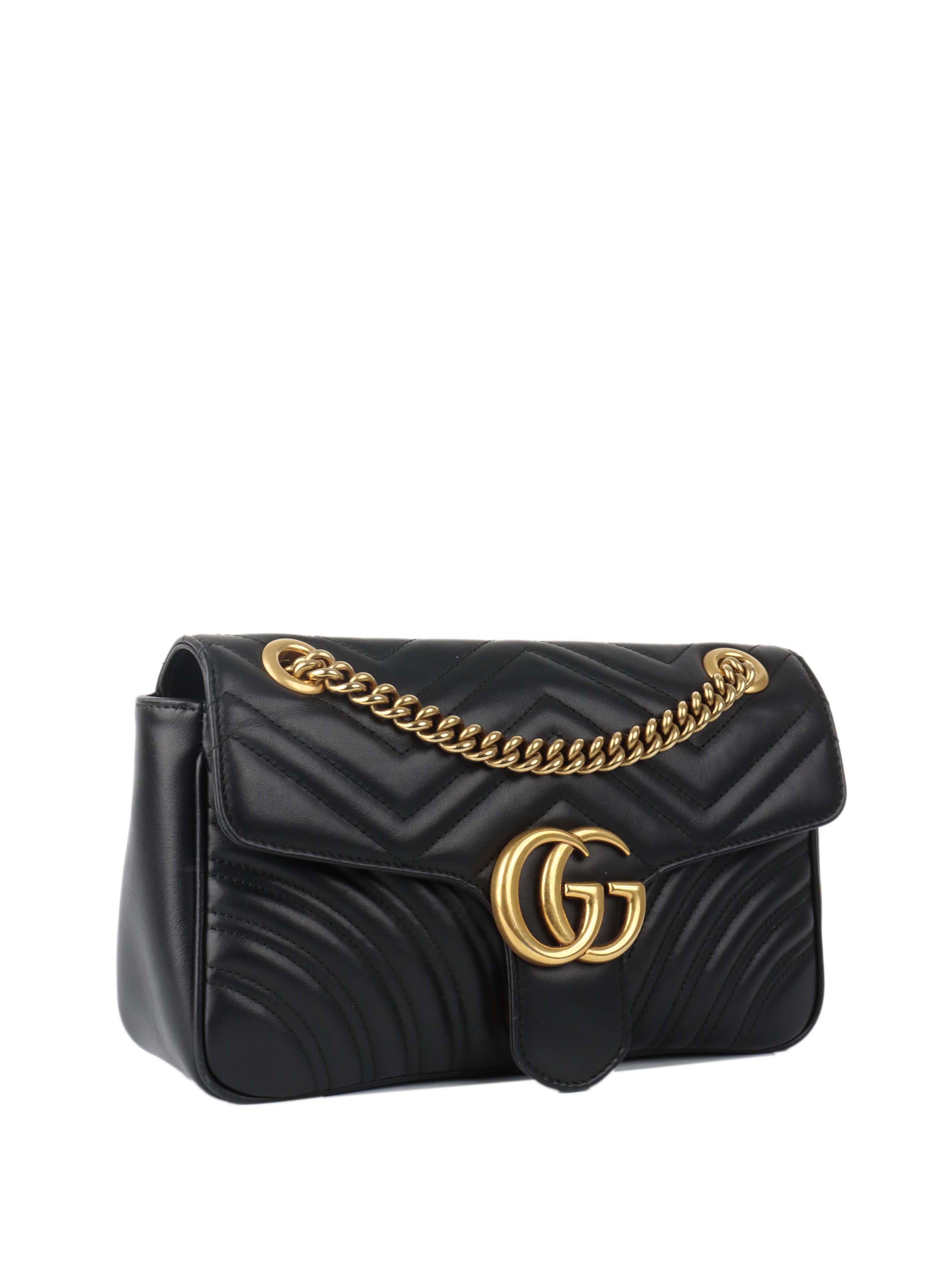 Gucci Black Small Marmont Shoulder Bag.