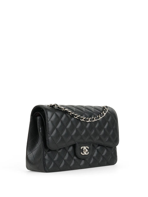 Chanel Black Caviar Jumbo Classic Flap SHW