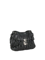 Miu Miu Black Matelasse Nappa Leather Shoulder Bag