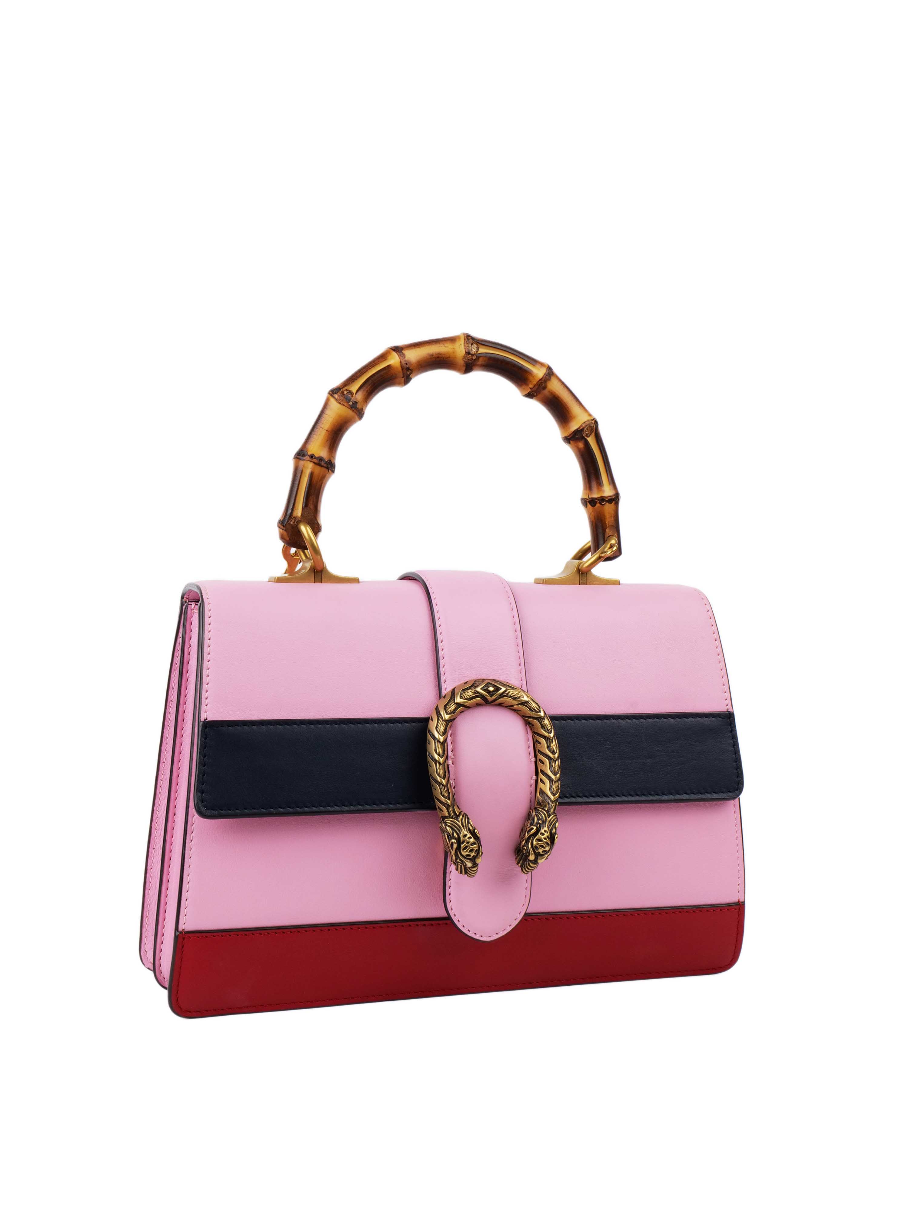 Gucci Pink, Red & Navy Dionysus with Bamboo Top Handle.