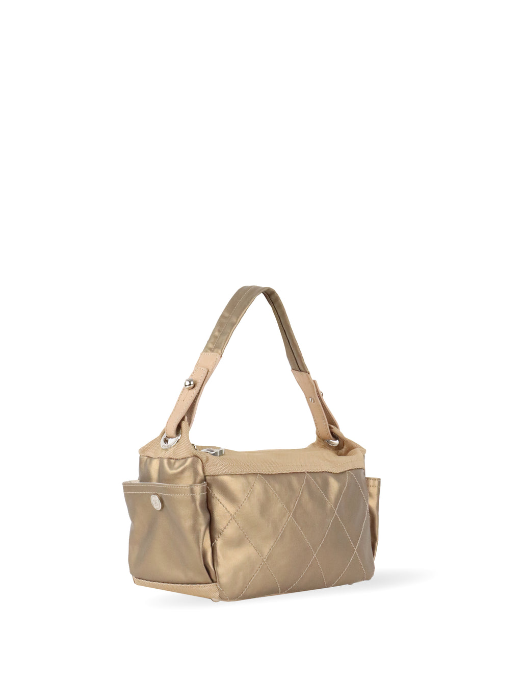 Chanel Champaign Paris Biarritz Quilted Coated Canvas Bag