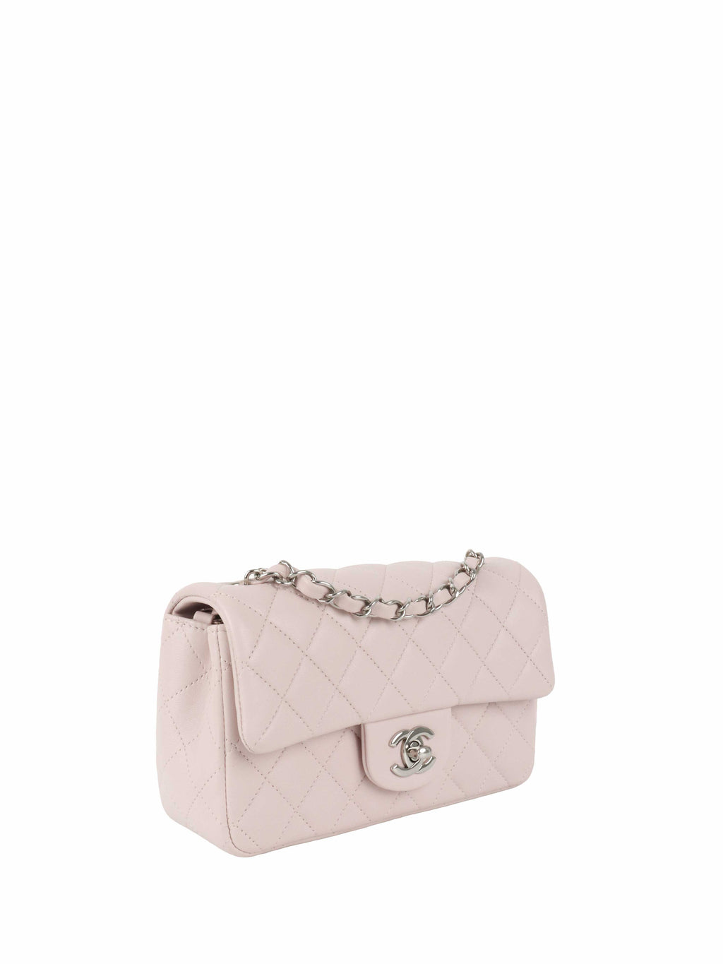 Chanel Light Pink Mini Rectangular Classic Flap SHW.