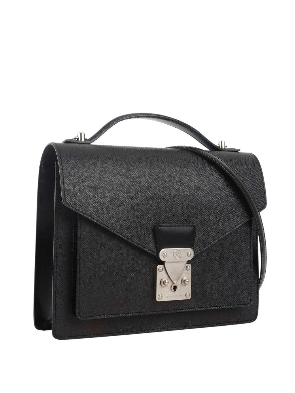 Louis Vuitton Black Vintage Monceau Messenger Bag.