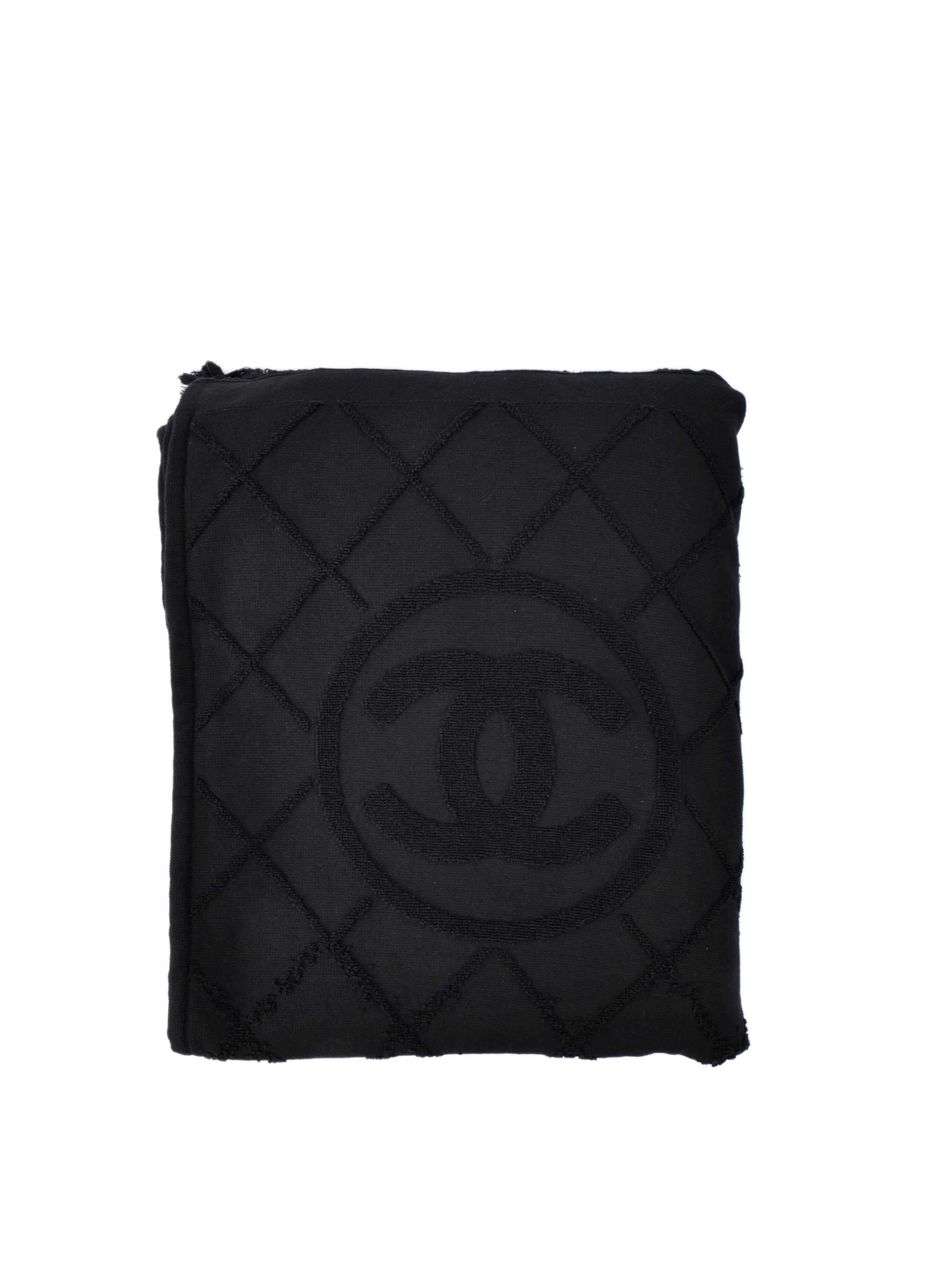 Chanel Black Beach Towel.