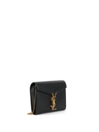 Saint Laurent Black Cassandra Wallet on Chain