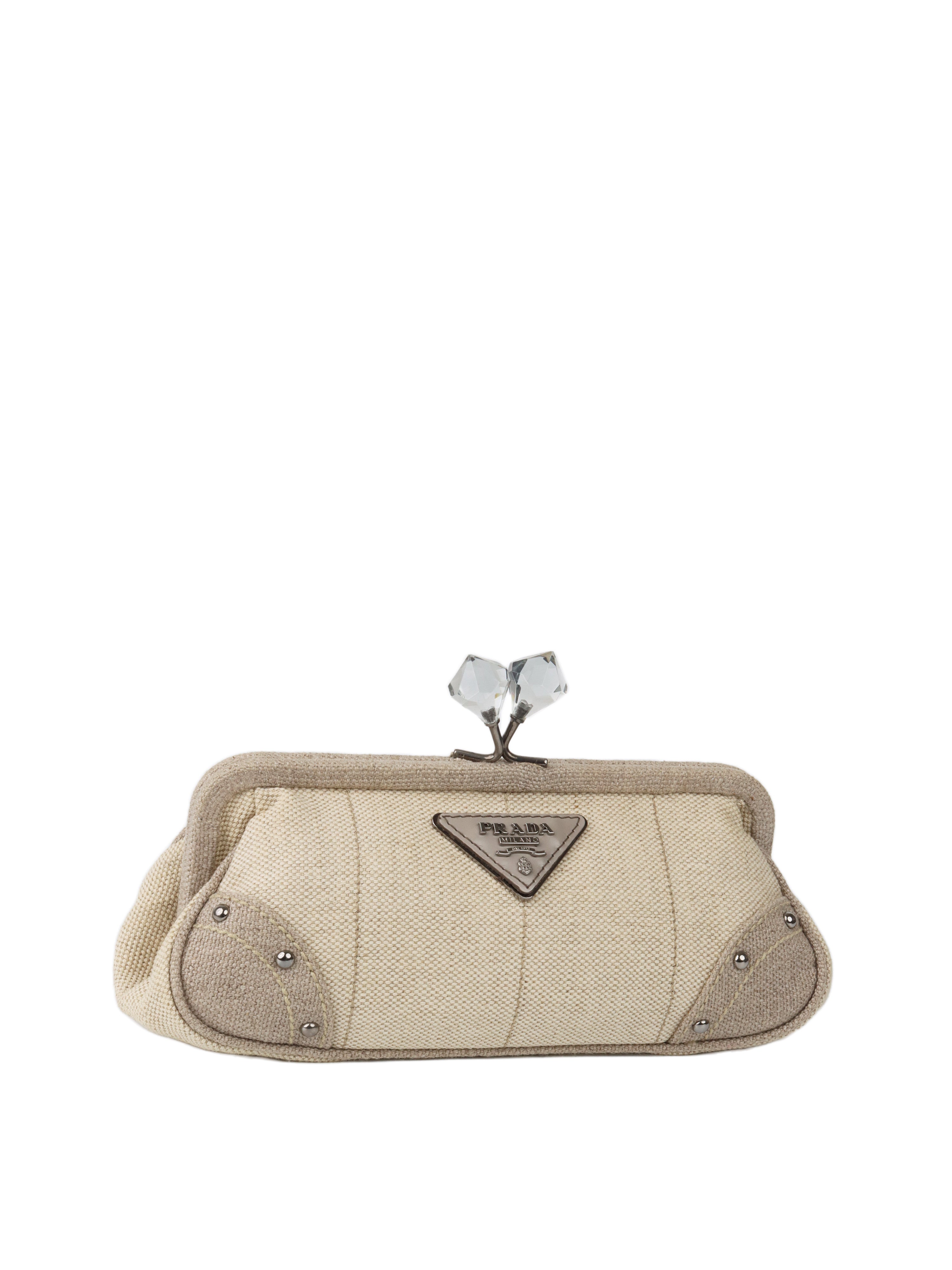 Prada discount clutch beige