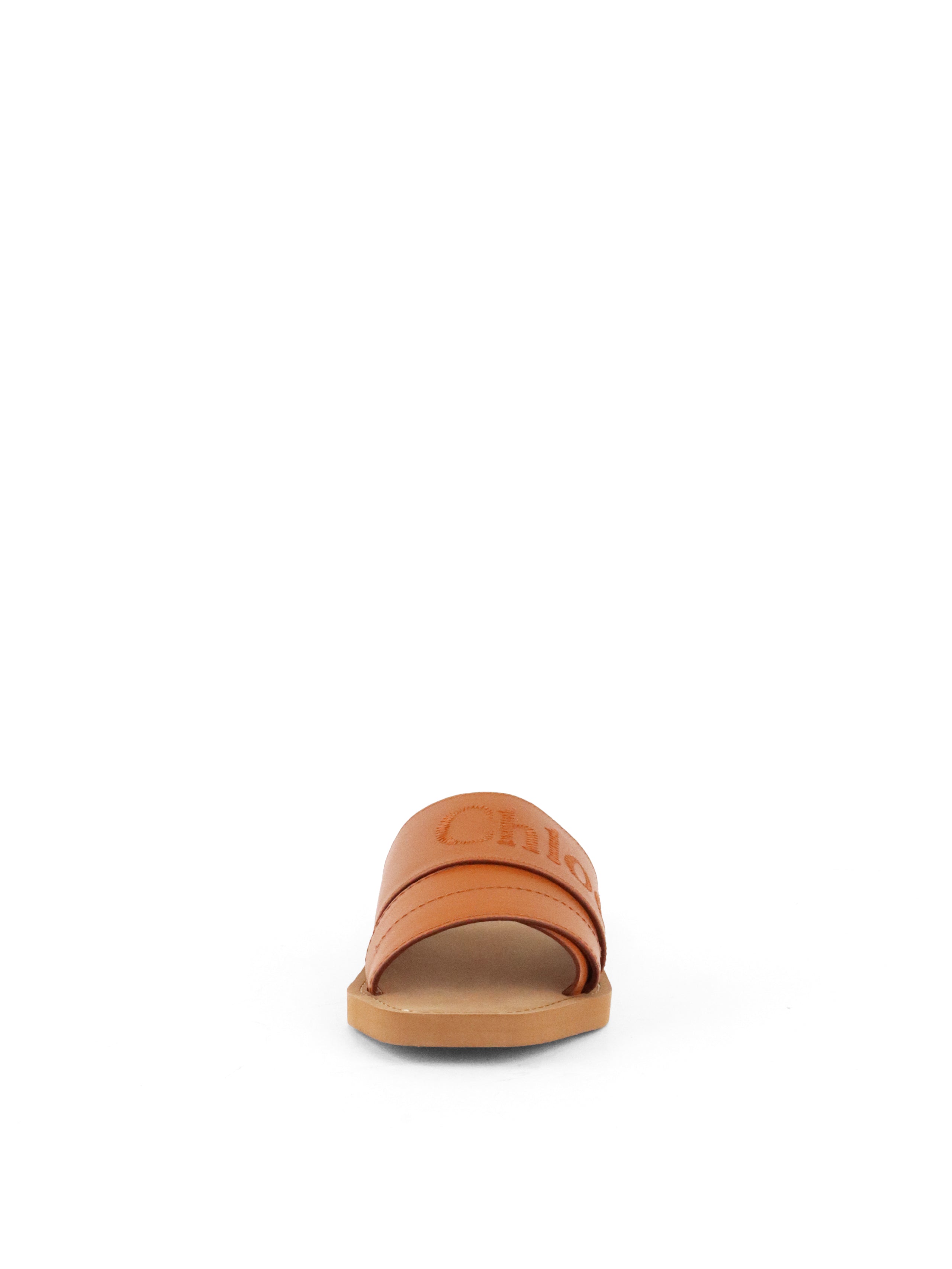 Chloe Tan Woody Flat Mules