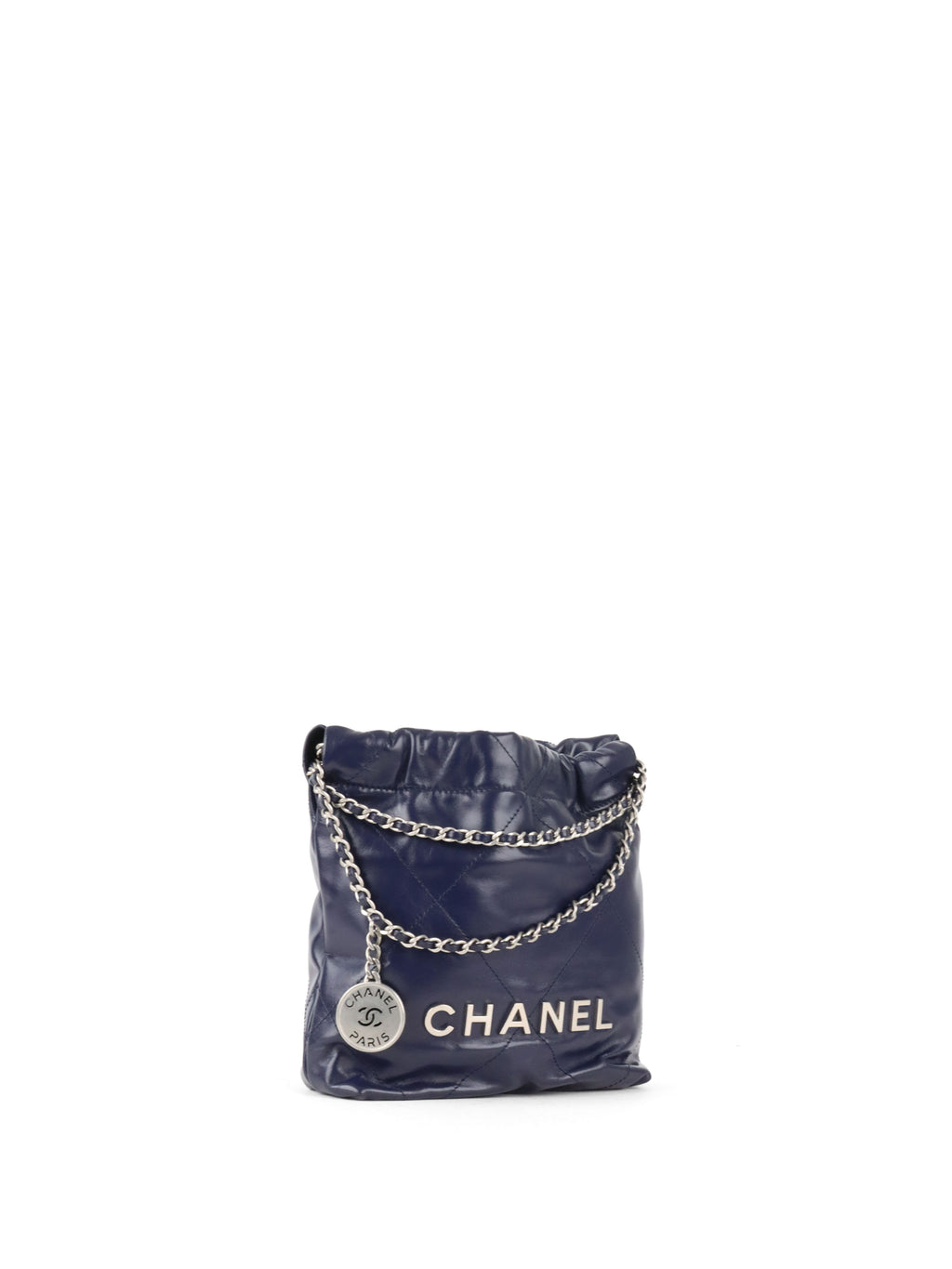 Chanel Mini 22 Navy Shiny Calfskin Quilted Bag