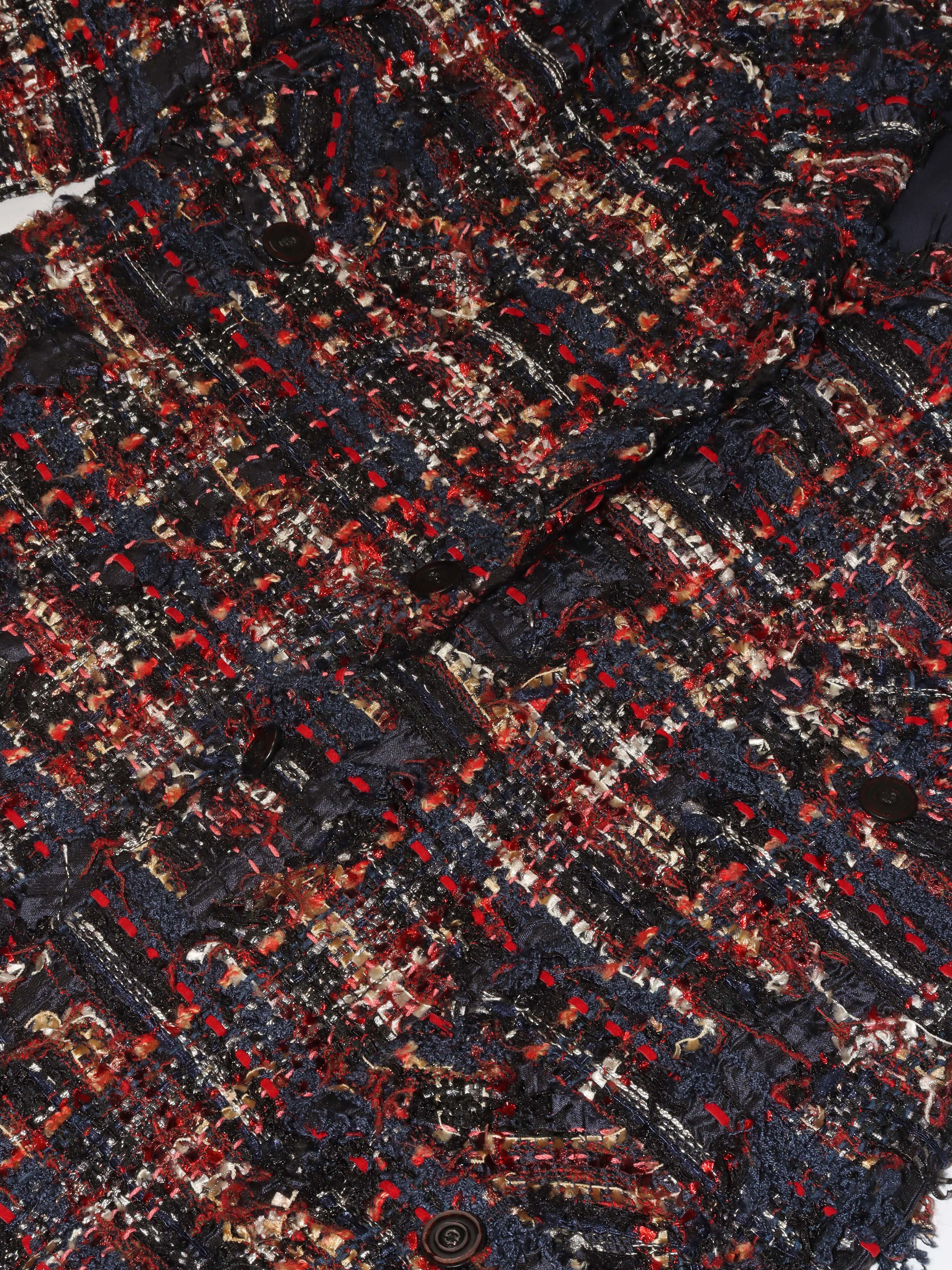 Chanel Tweed Red & Navy Jacket.