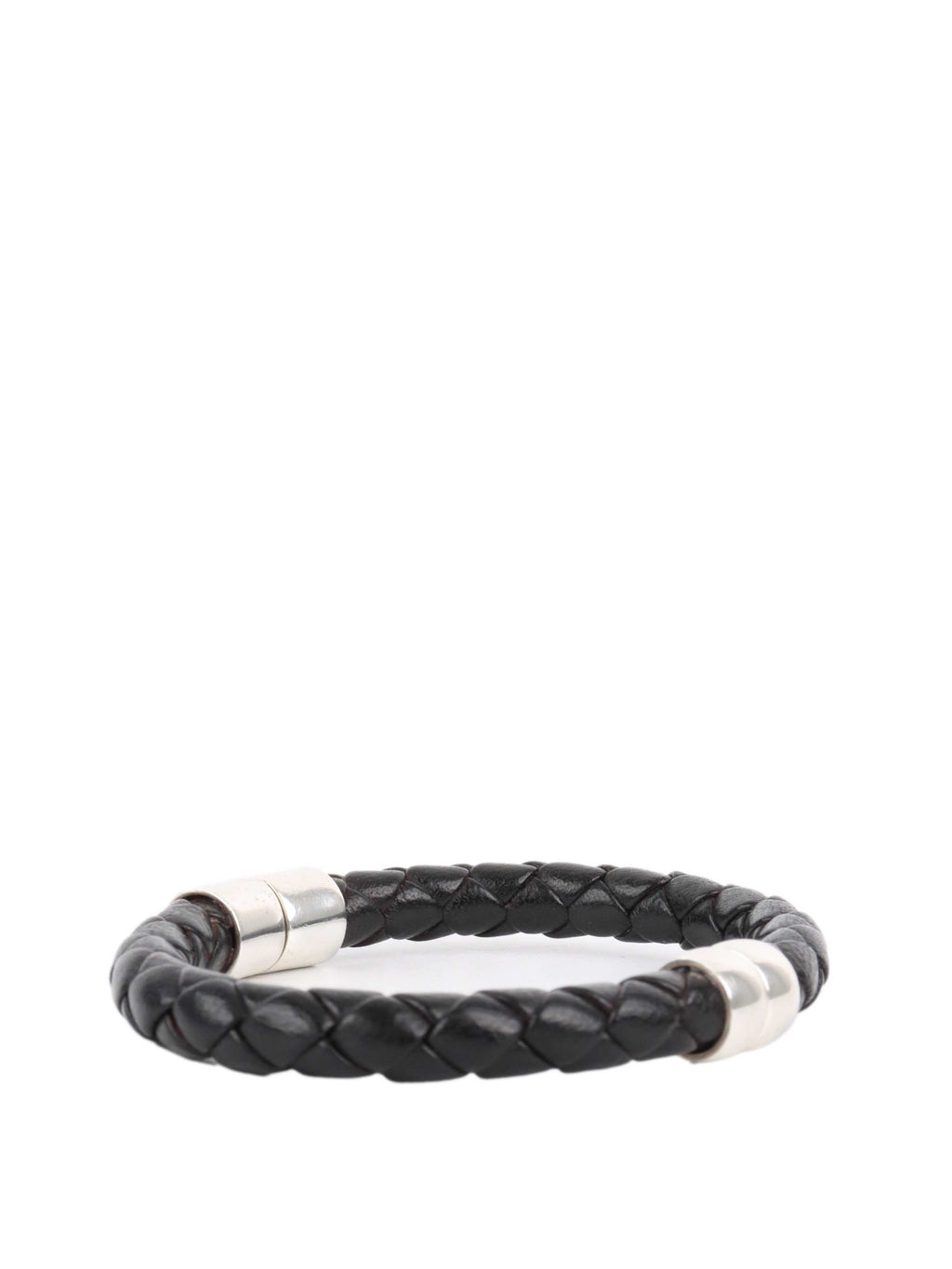Bottega Veneta Black Knot Leather Bracelet.