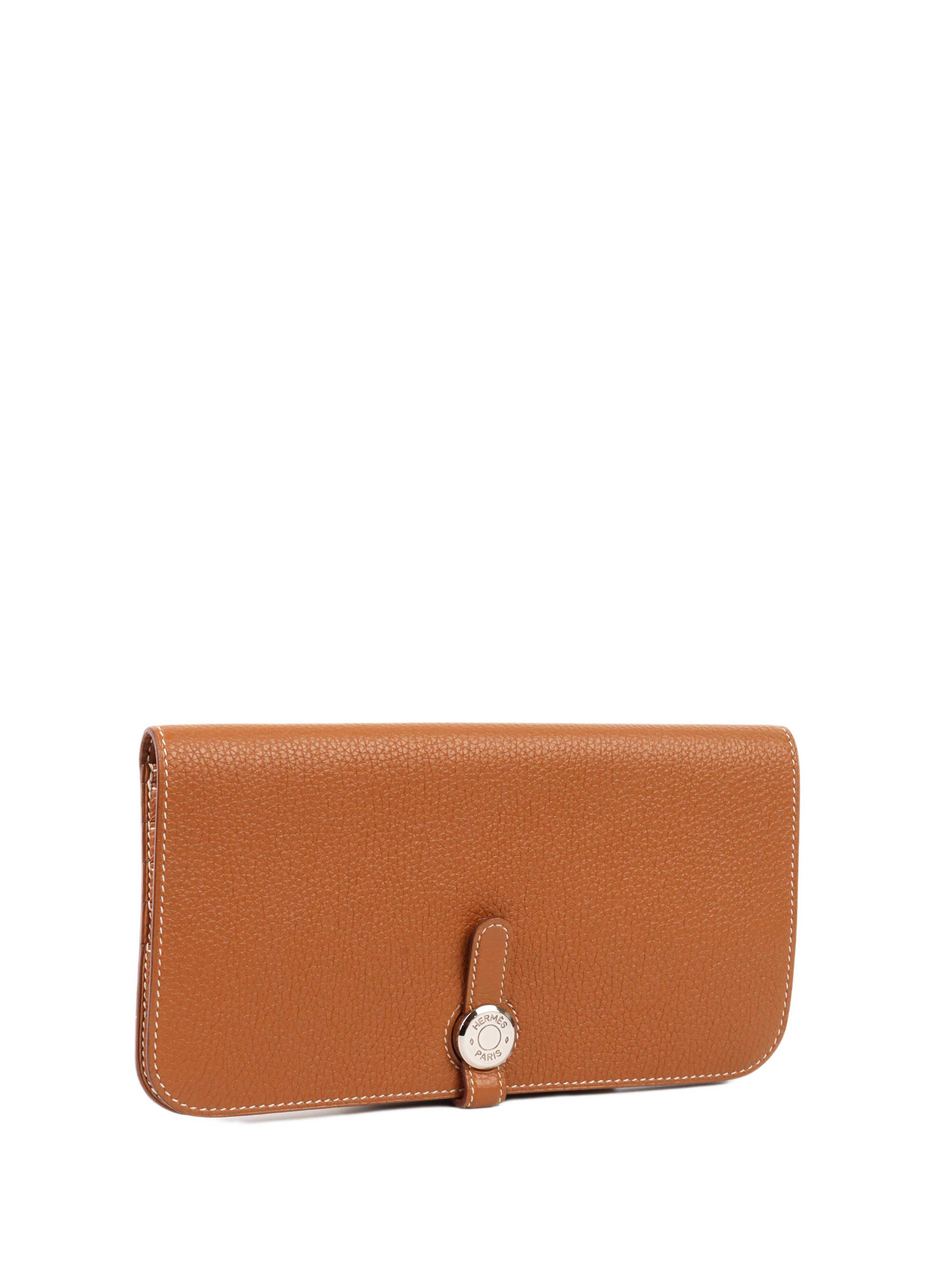 Hermes Tan Dogon Long Wallet.