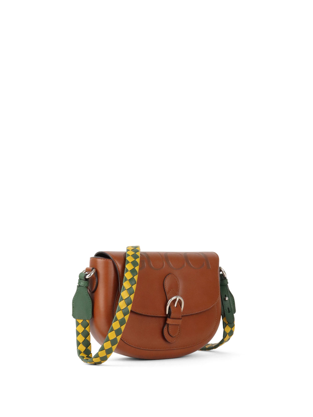 Gucci Brown Charisma Logo Embossed Leather Shoulder Bag