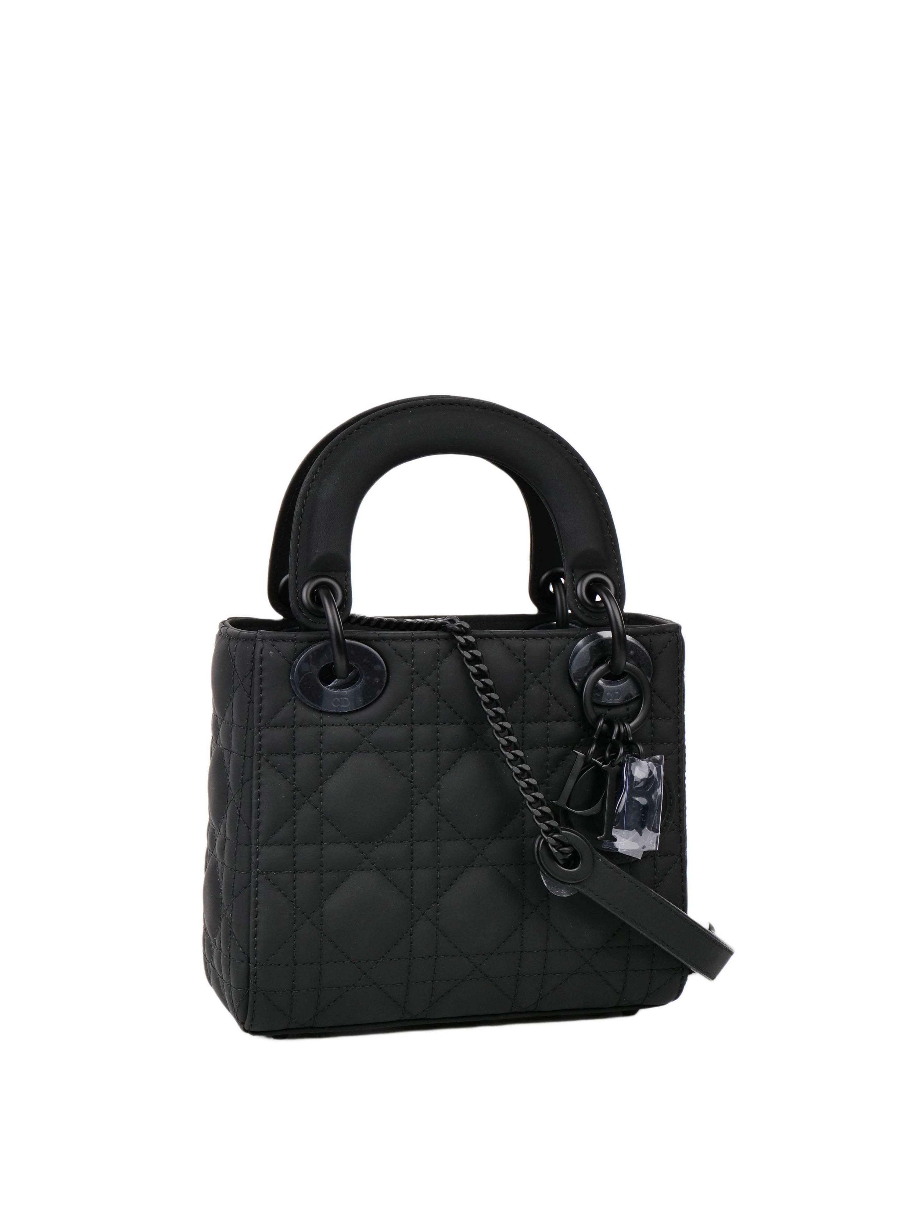 Dior Mini Lady Dior Ultramatte Black Bag.