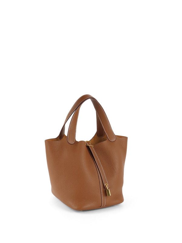Hermes Picotin 22 Gold Taurillon Clemence Stamp U GHW