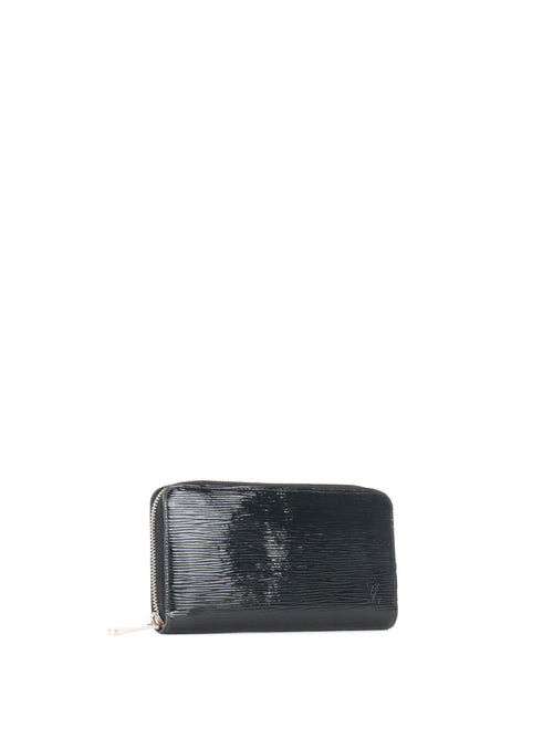 Louis Vuitton Electric Black Patent Long Epi Zippy Wallet