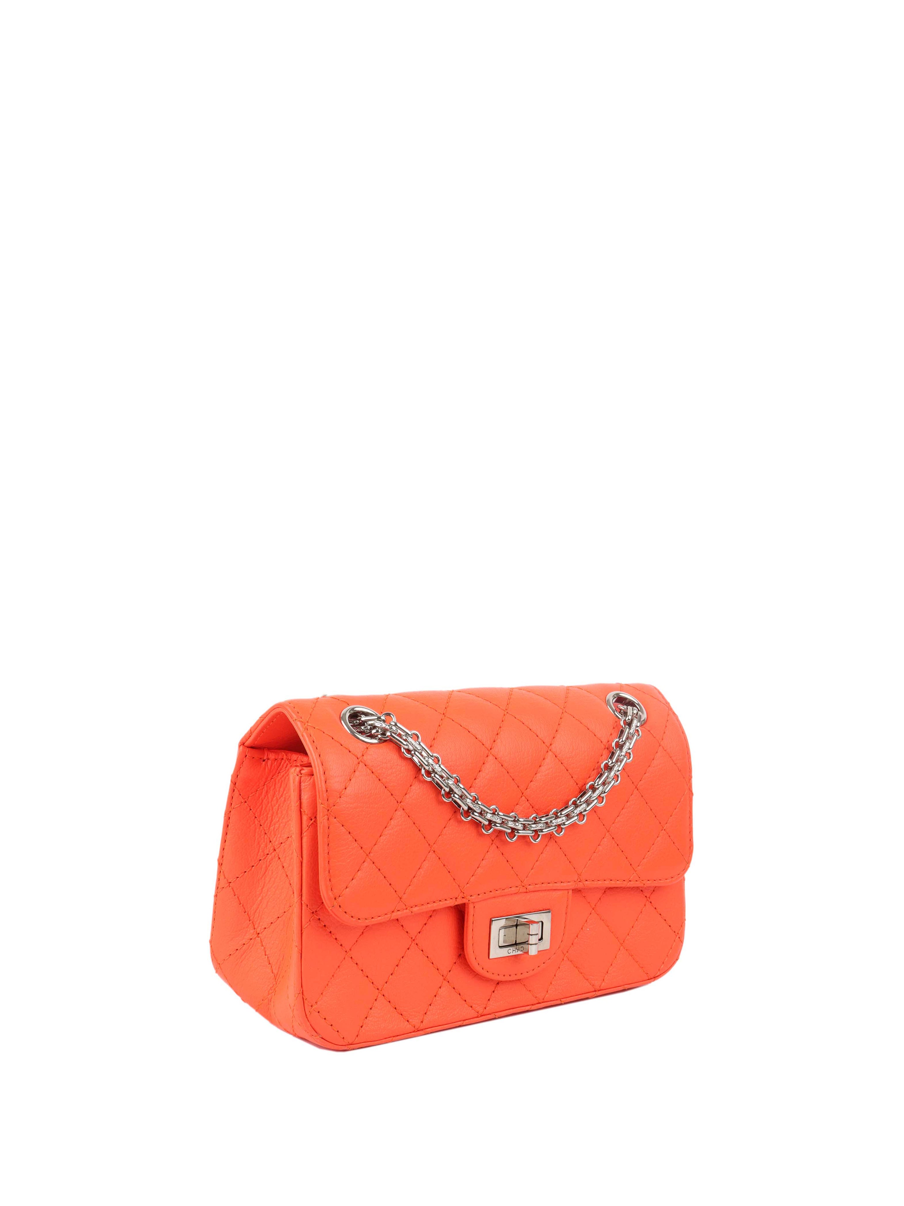 Chanel Small Bright Orange 2.55 Bag SHW.
