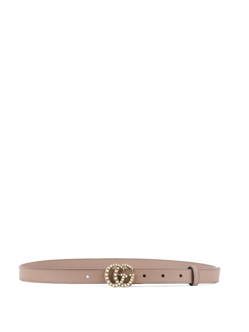 Gucci Beige Resin Pearl GG Marmont Thin Belt Size 90