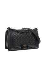 Chanel So Black Medium Lambskin Boy Bag.