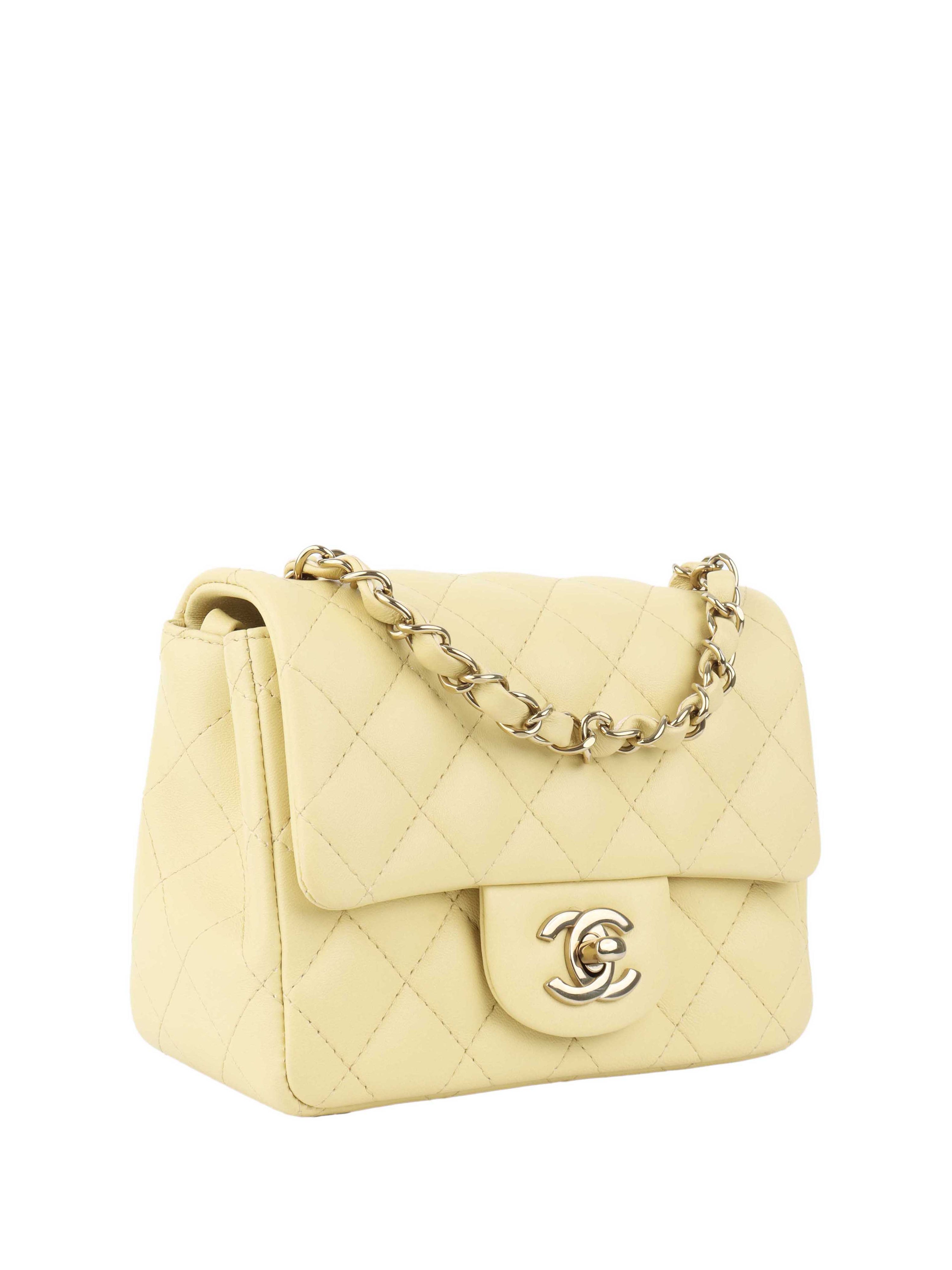 Chanel Square Pastel Yellow Mini Bag.