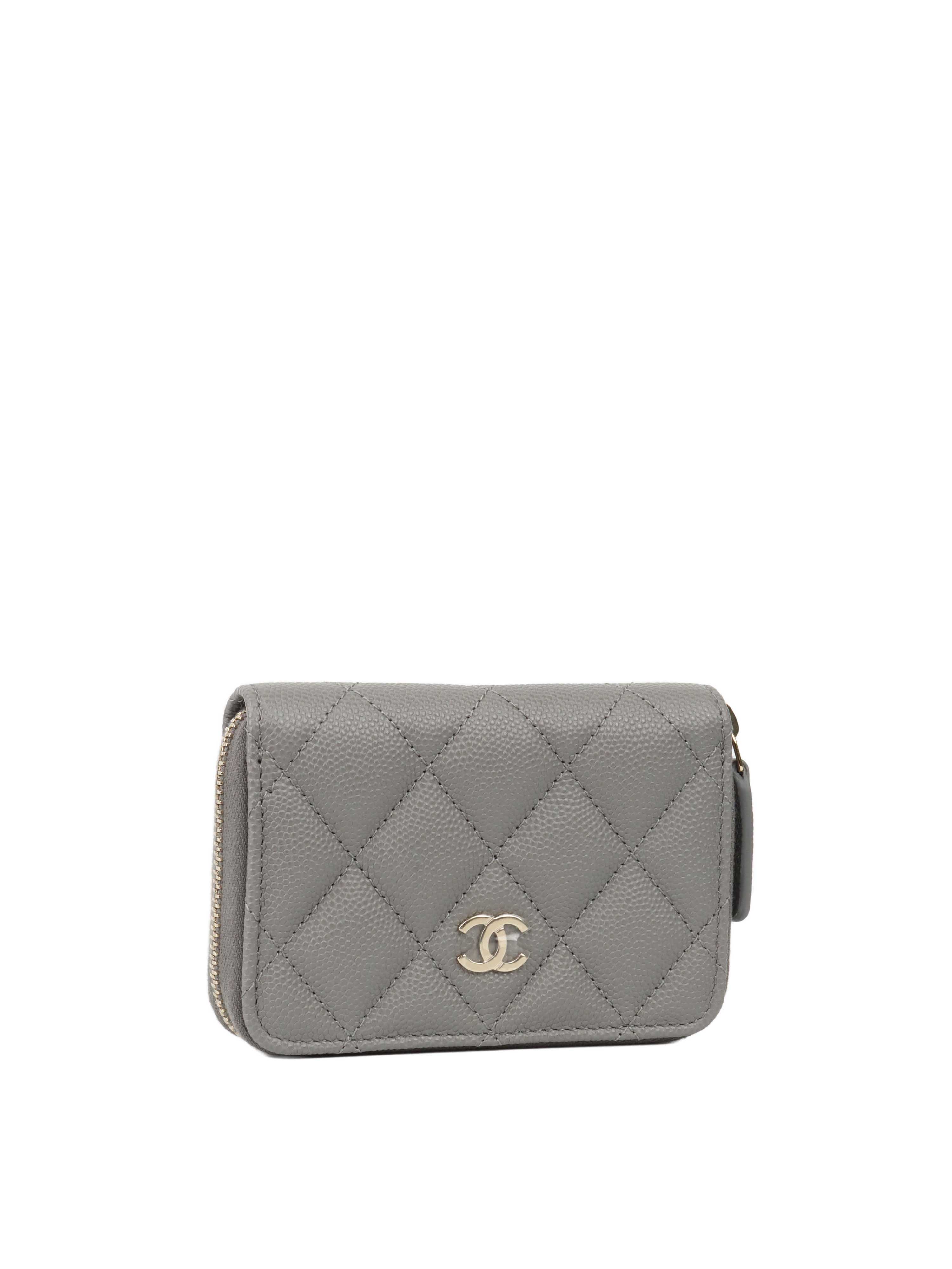 Chanel Grey Caviar Zip Classic Zipped Coin Purse. Votre Luxe