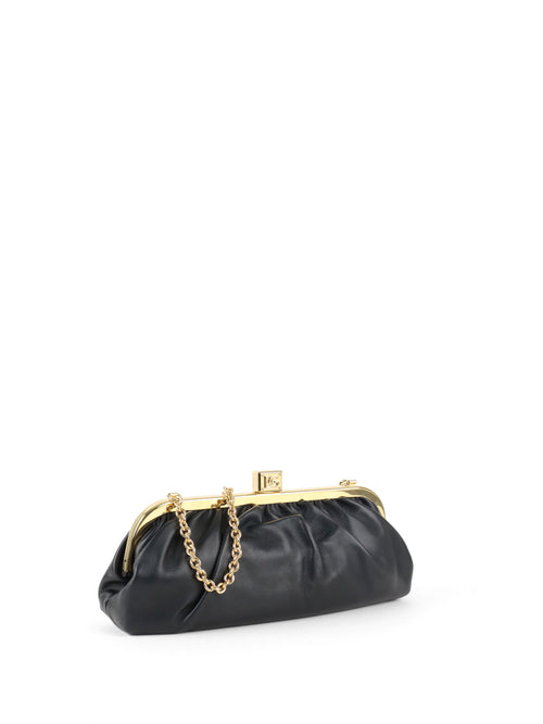 Dolce & Gabana Black Maria Nappa Leather Clutch GHW