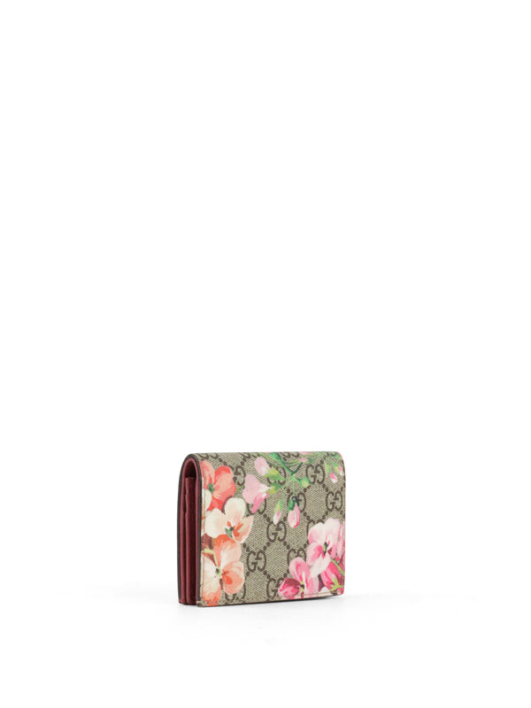Gucci Ebony & Pink Bloom Supreme Fold Wallet