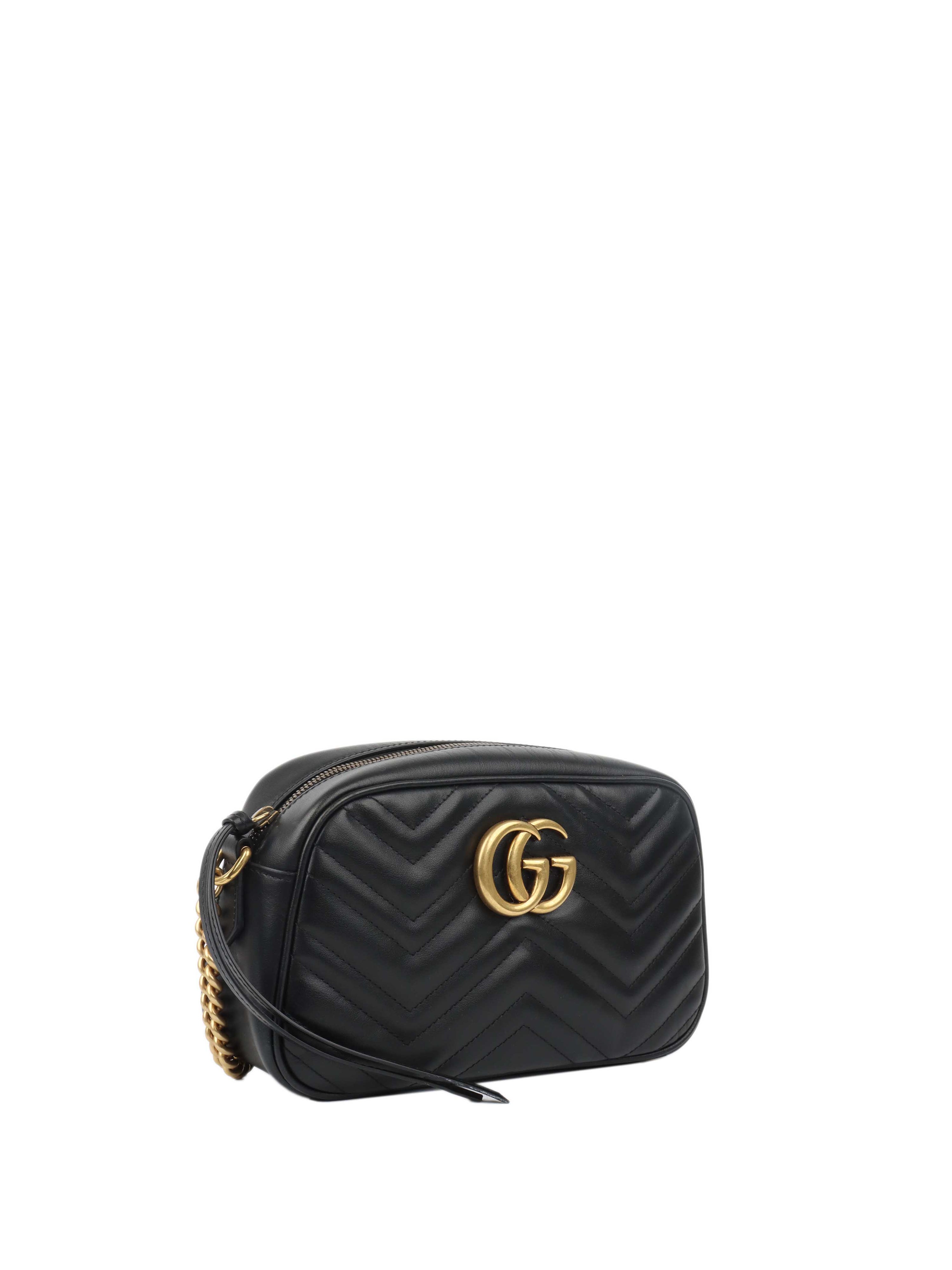 Gucci Small Black Marmont Camera Bag.