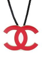 Chanel 2008 Fuchsia CC Logo Necklace