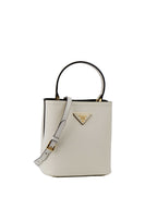 Prada Small Saffiano White Panier Bag.